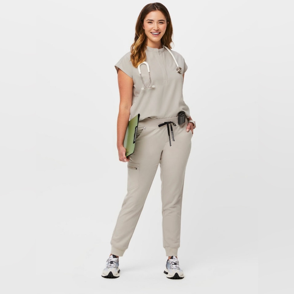 FIGS Women's Scrub Set in Light Taupe